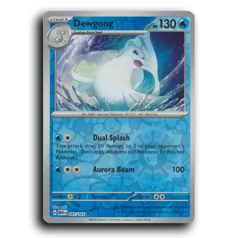 Dewgong 087/165 151 Uncommon Pokemon Card TCG Near Mint NM Reverse Holo