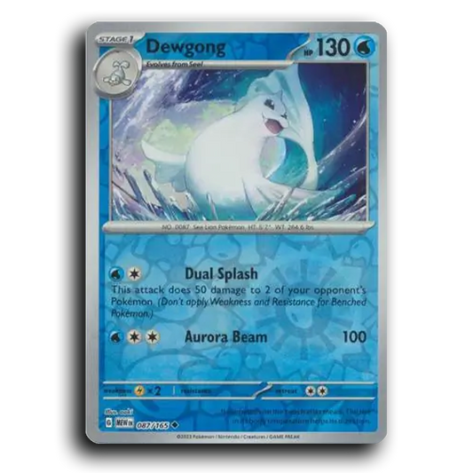 Dewgong 087/165 151 Uncommon Pokemon Card TCG Near Mint NM Reverse Holo