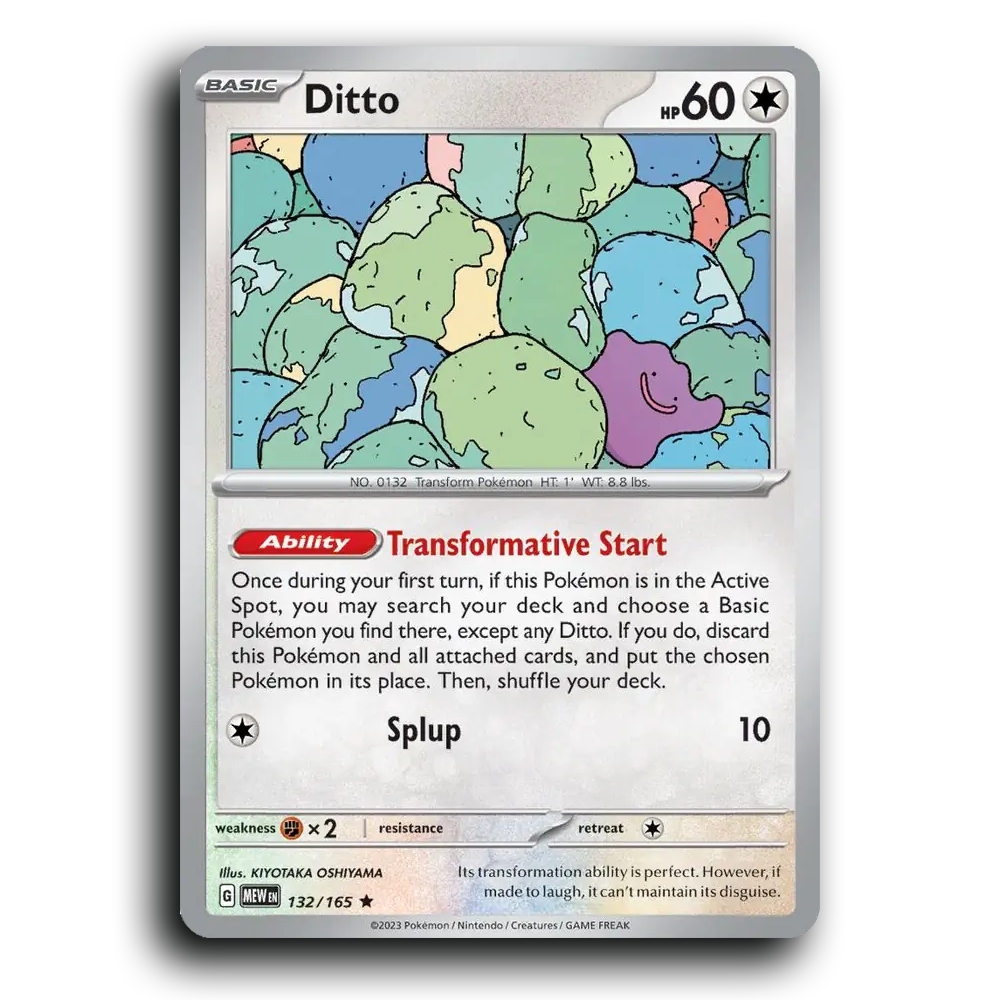 Ditto 132/165 151 Rare Pokemon Card TCG Near Mint NM Holofoil