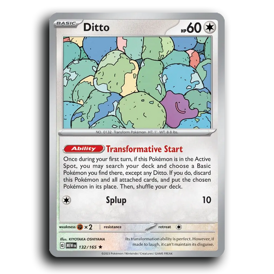 Ditto 132/165 151 Rare Pokemon Card TCG Near Mint NM Holofoil