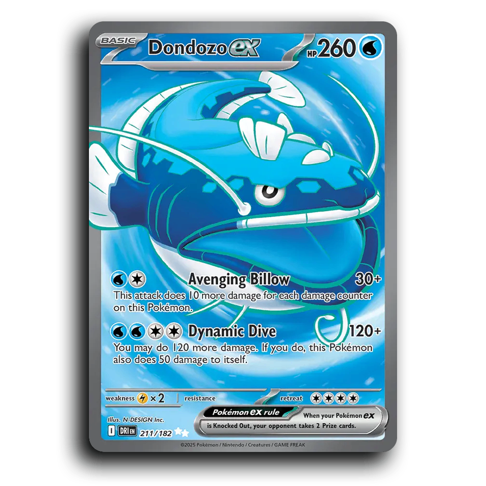 Dondozo ex 211/182 Destined Rivals Ultra Rare Pokemon Card TCG Holofoil