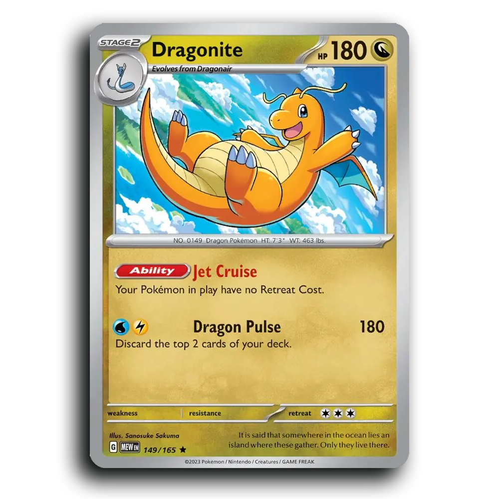 Dragonite 149/165 151 Rare Pokemon Card TCG Near Mint NM Holofoil