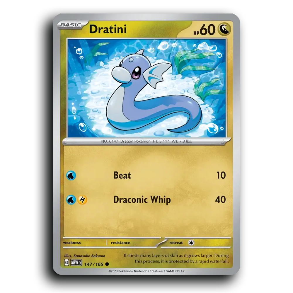 Dratini 147/165 151 Common Pokemon Card TCG Near Mint NM 
