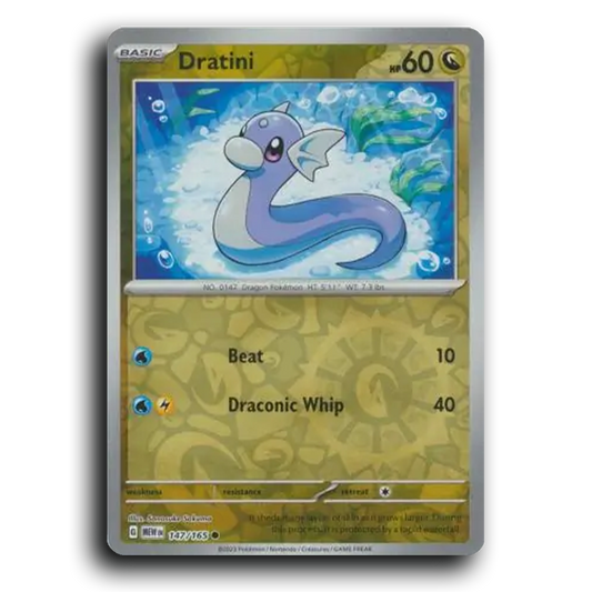 Dratini 147/165 151 Common Pokemon Card TCG Near Mint NM Reverse Holo