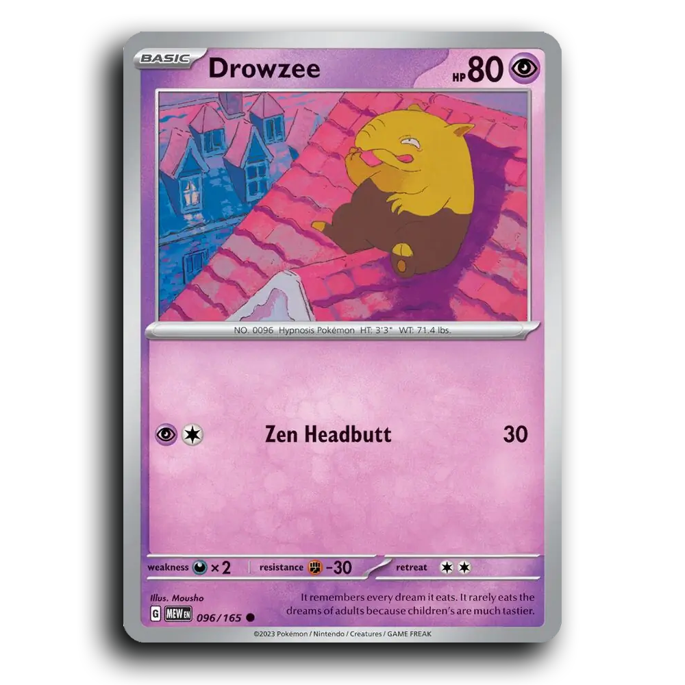 Drowzee 096/165 151 Common Pokemon Card TCG Near Mint NM