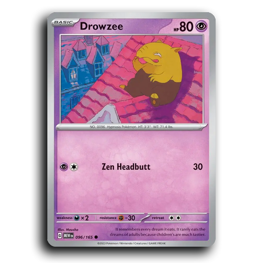 Drowzee 096/165 151 Common Pokemon Card TCG Near Mint NM