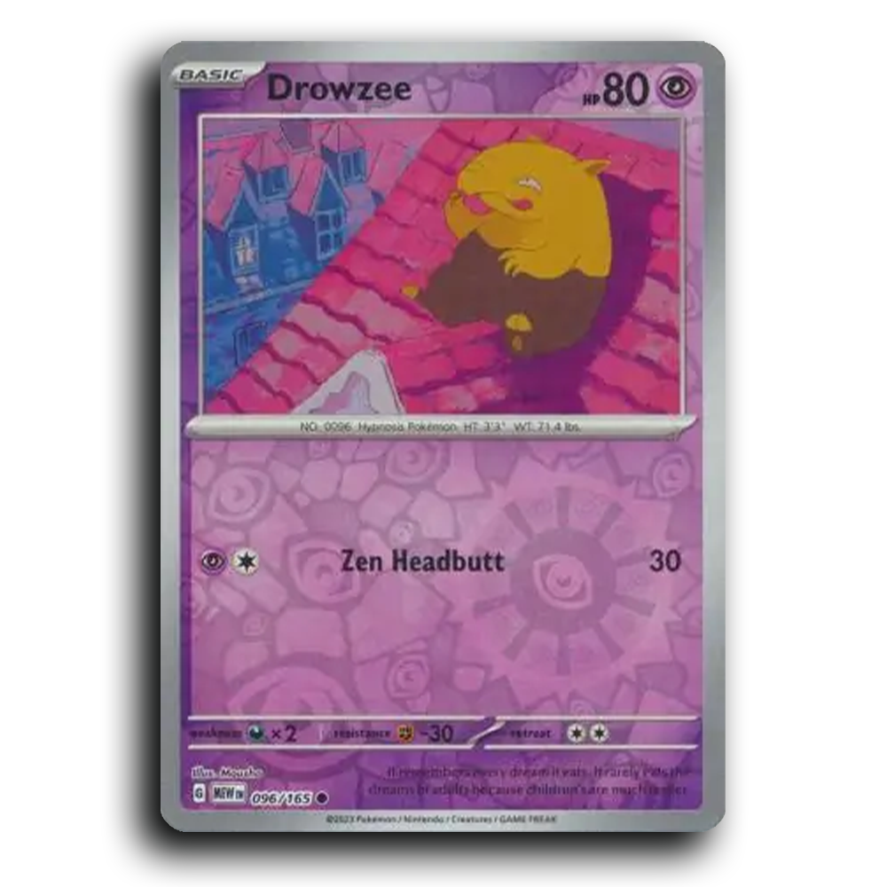 Drowzee 096/165 151 Common Pokemon Card TCG Near Mint NM Reverse Holo