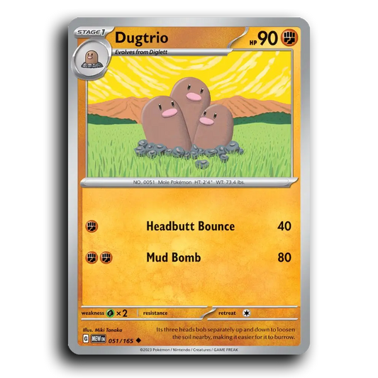 Dugtrio 051/165 151 Uncommon Pokemon Card TCG