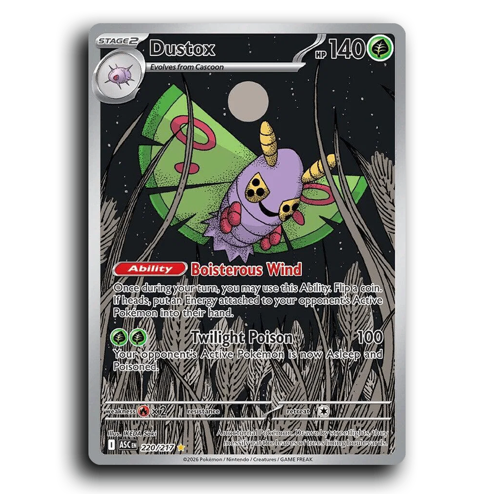 Dustox 220/217 Ascended Heroes Illustration Rare Pokemon Card TCG Near Mint NM Holofoil