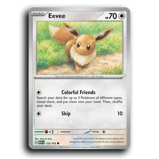 Eevee 133/165 151 Common Pokemon Card TCG Near Mint NM