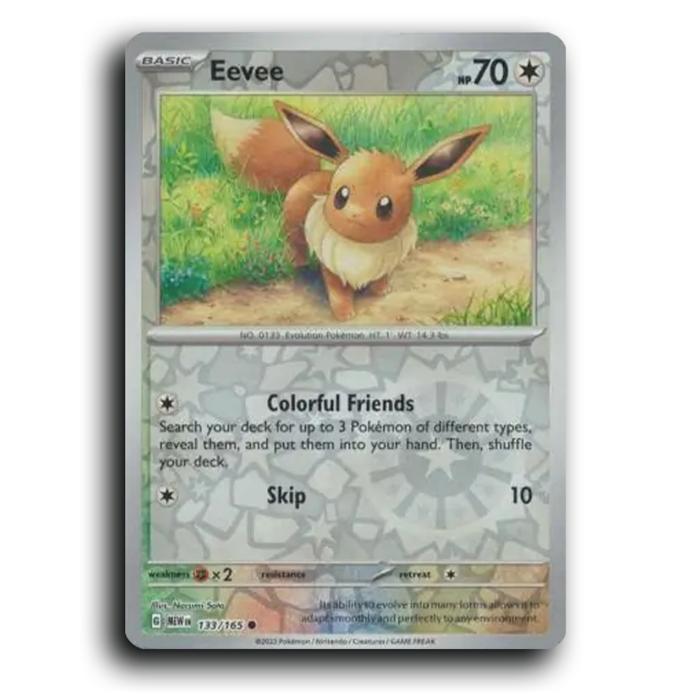 Eevee 133/165 151 Common Pokemon Card TCG Near Mint NM Reverse Holo