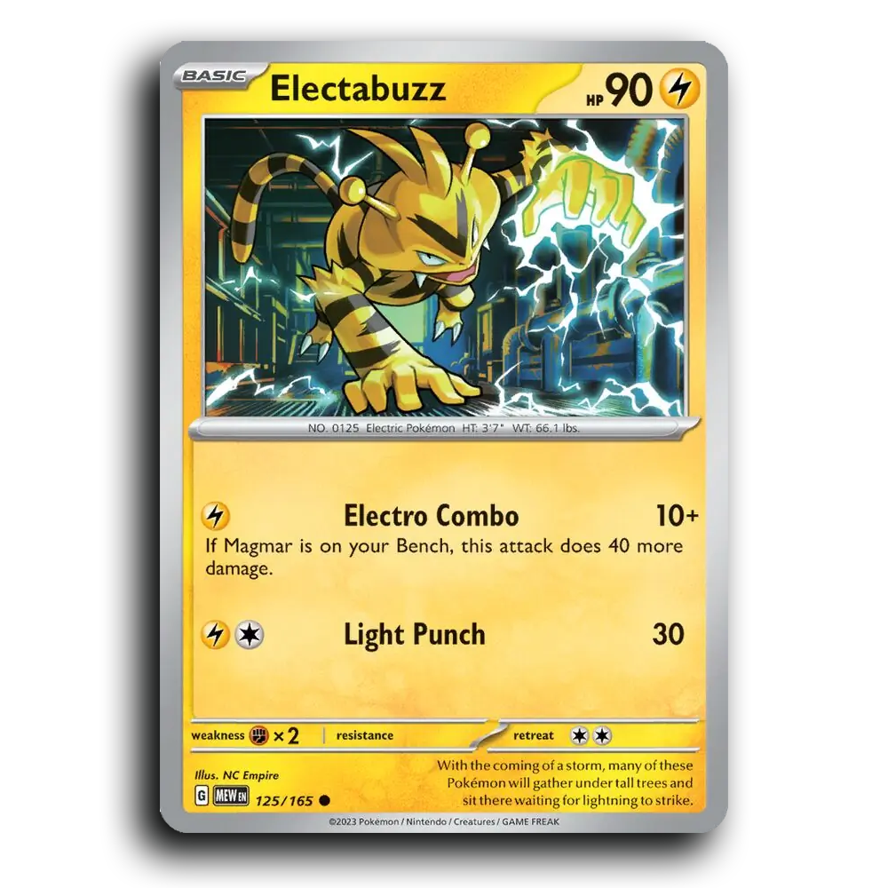 Electabuzz 125/165 151 Common Pokemon Card TCG Near Mint NM 