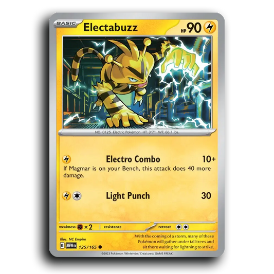 Electabuzz 125/165 151 Common Pokemon Card TCG Near Mint NM 