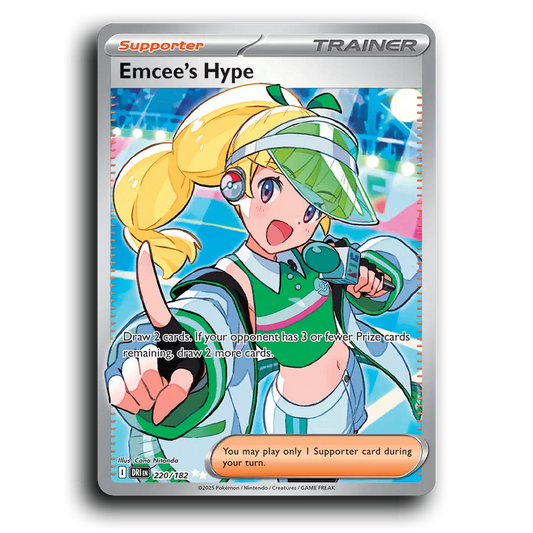 Emcee's Hype 220/182 Destined Rivals Ultra Rare Pokemon Card TCG Holofoil