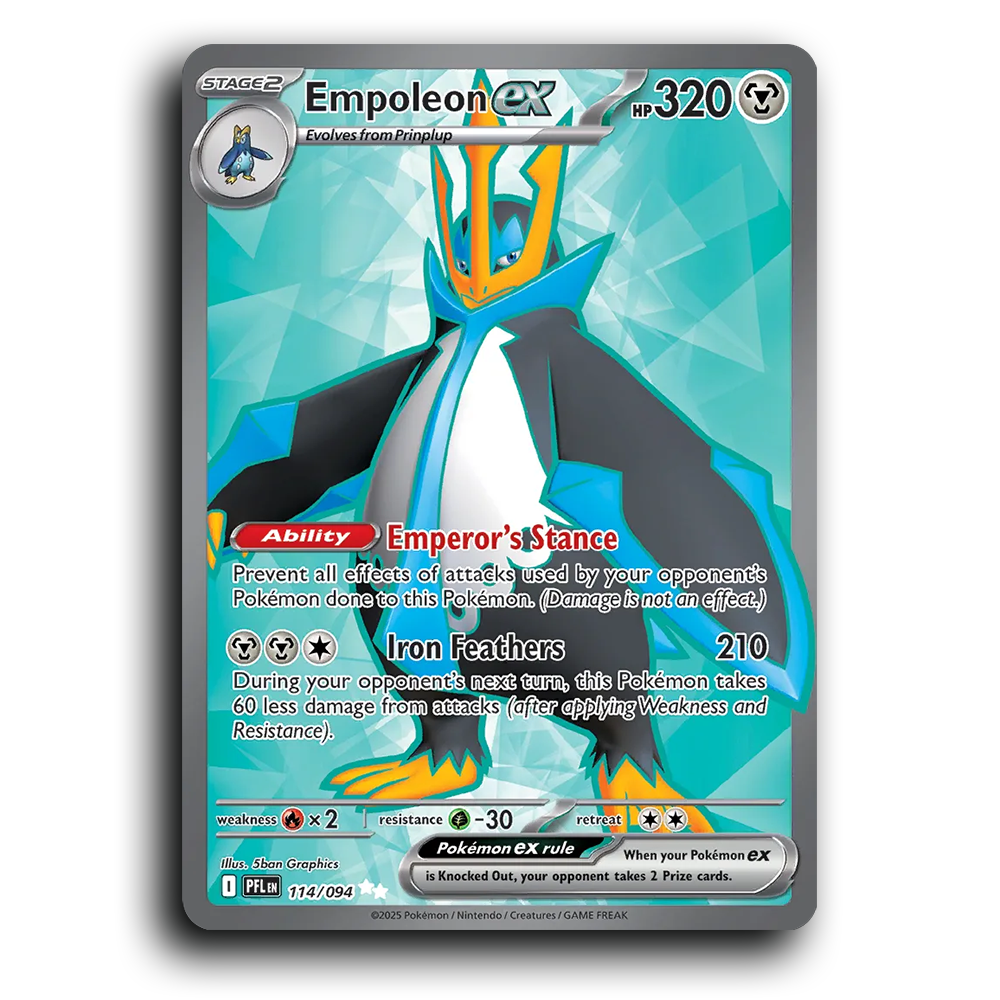 Empoleon ex (114/094) [Phantasmal Flames] Ultra Rare Pokemon Card TCG Near Mint NM Holofoil