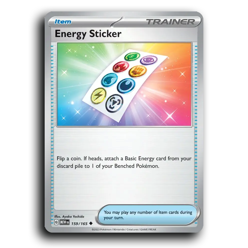 Energy Sticker 159/165 151 Uncommon Pokemon Card TCG Near Mint NM