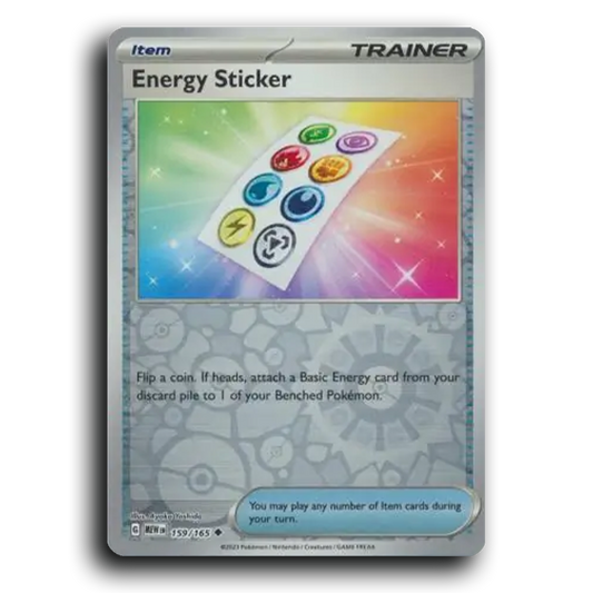 Energy Sticker 159/165 151 Uncommon Pokemon Card TCG Near Mint NM Reverse Holo
