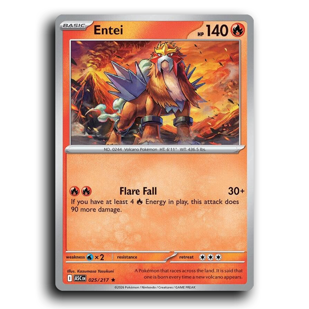 Entei 025/217 Ascended Heroes Rare Pokemon Card TCG Near Mint NM