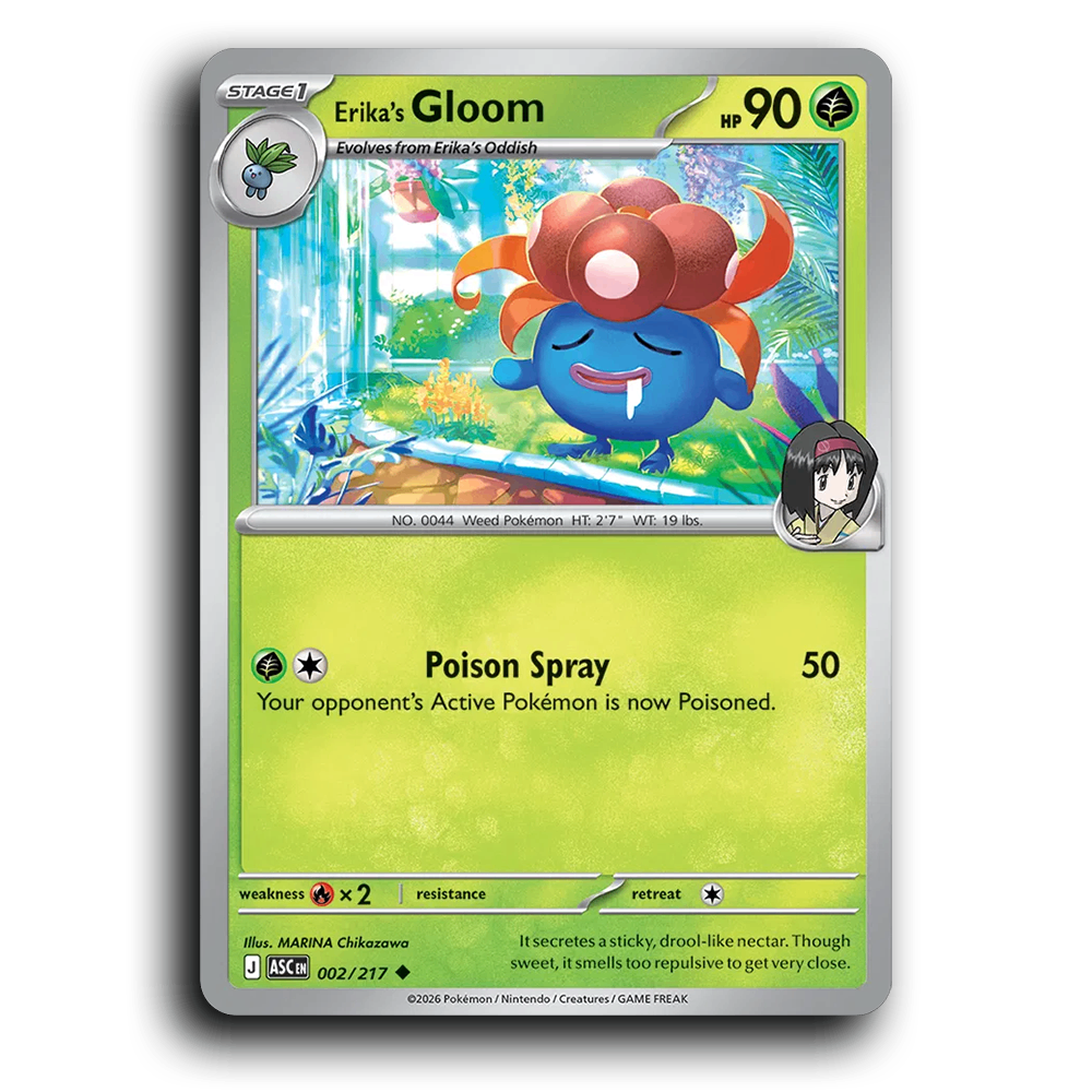 Erika's Gloom 002/217 Ascended Heroes Uncommon Pokemon Card TCG Near Mint NM