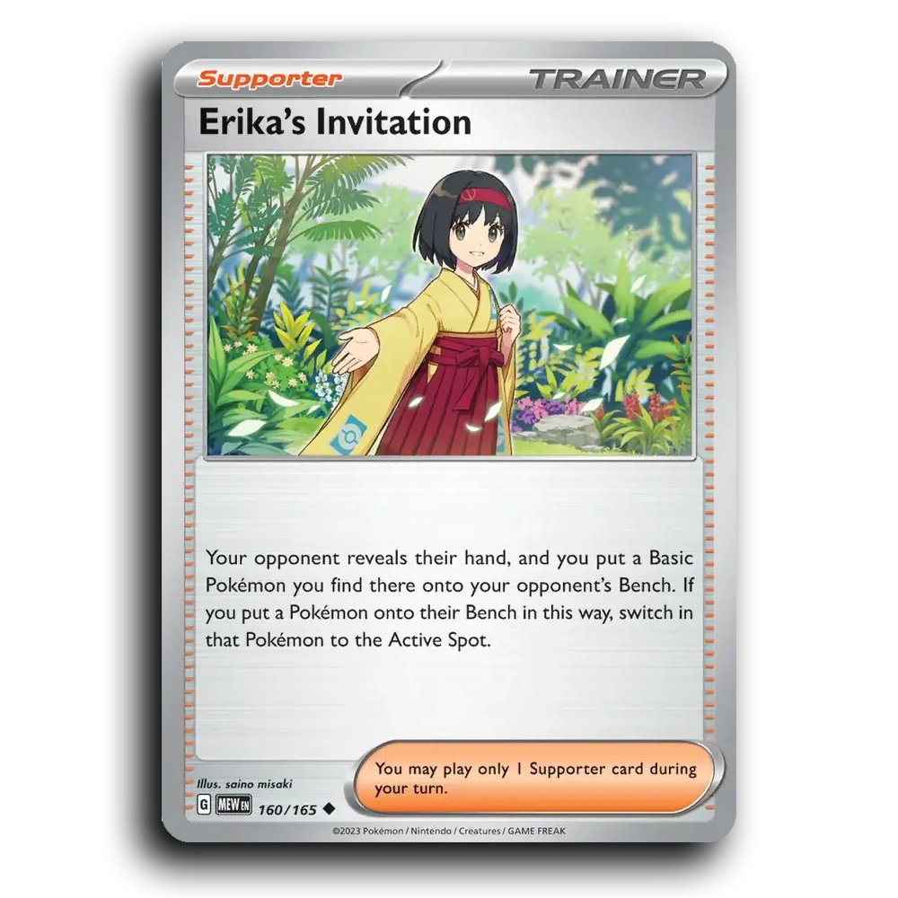 Erika's Invitation 160/165 151 Uncommon Pokemon Card TCG Near Mint NM