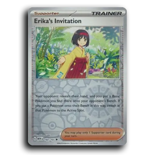 Erika's Invitation 160/165 151 Uncommon Pokemon Card TCG Near Mint NM Reverse Holo