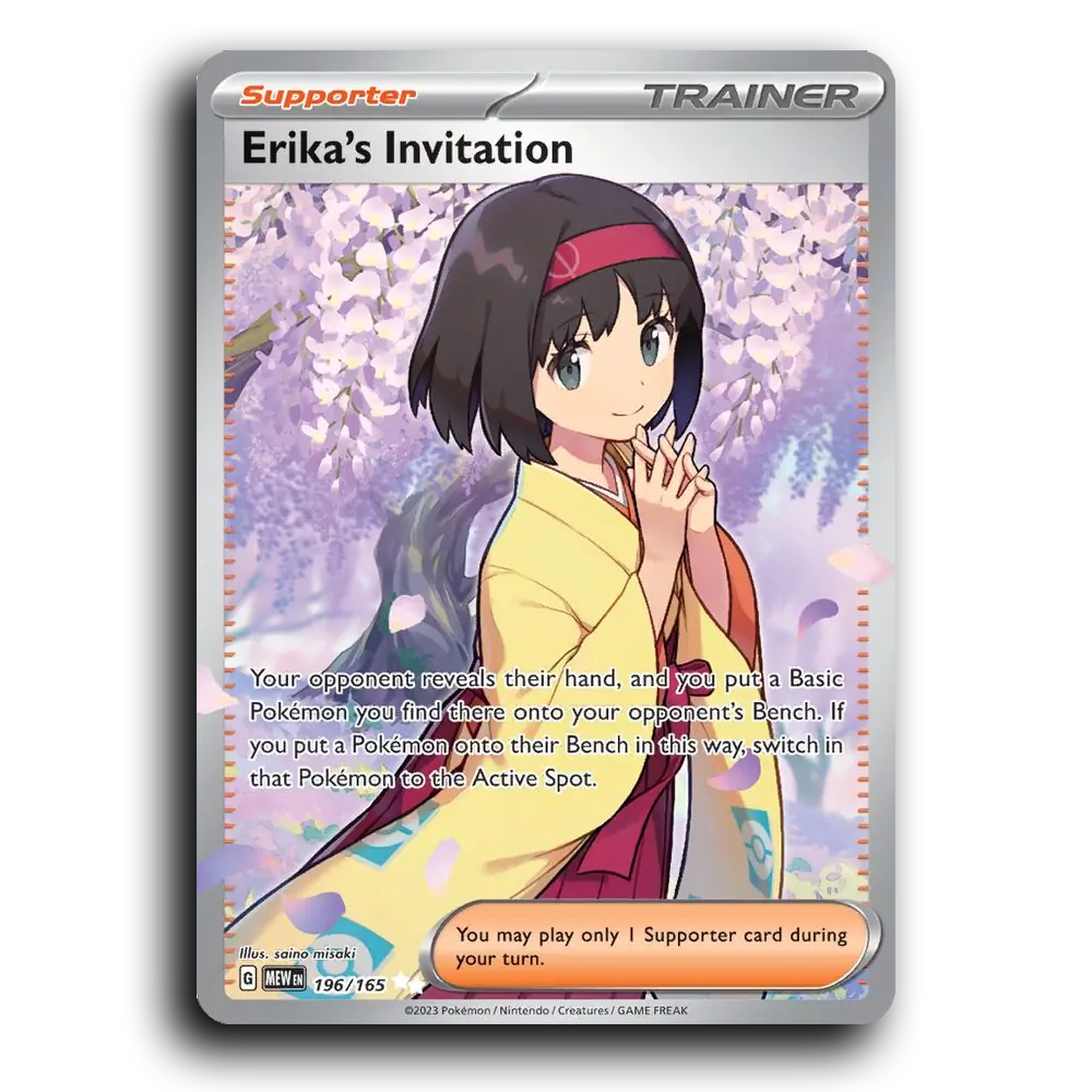 Erika's Invitation 196/165 151 Ultra Rare Pokemon Card TCG Near Mint NM Holofoil