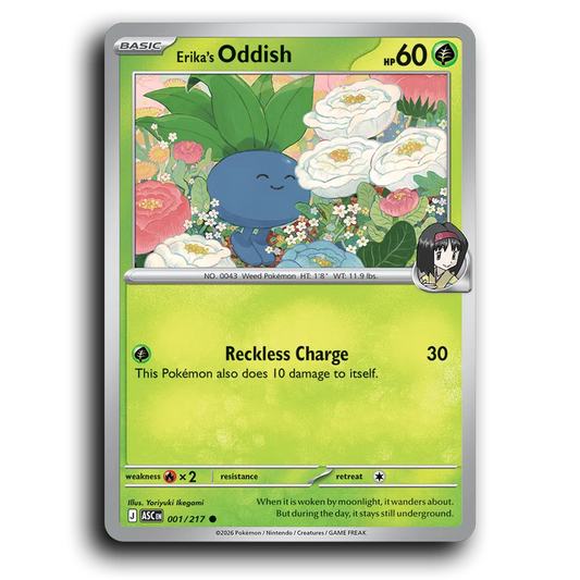 Erika's Oddish 001/217 Ascended Heroes Common Pokemon Card TCG Near Mint NM