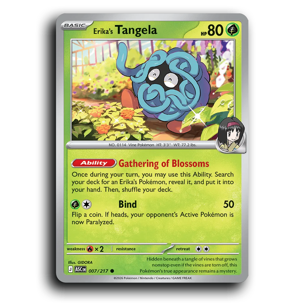 Erika's Tangela 007/217 Ascended Heroes Common Pokemon Card TCG Near Mint NM