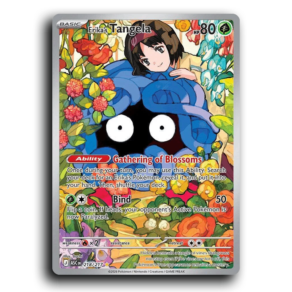Erika's Tangela 218/217 Ascended Heroes Illustration Rare Pokemon Card TCG Near Mint NM Holofoil
