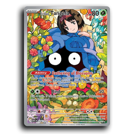 Erika's Tangela 218/217 Ascended Heroes Illustration Rare Pokemon Card TCG Near Mint NM Holofoil
