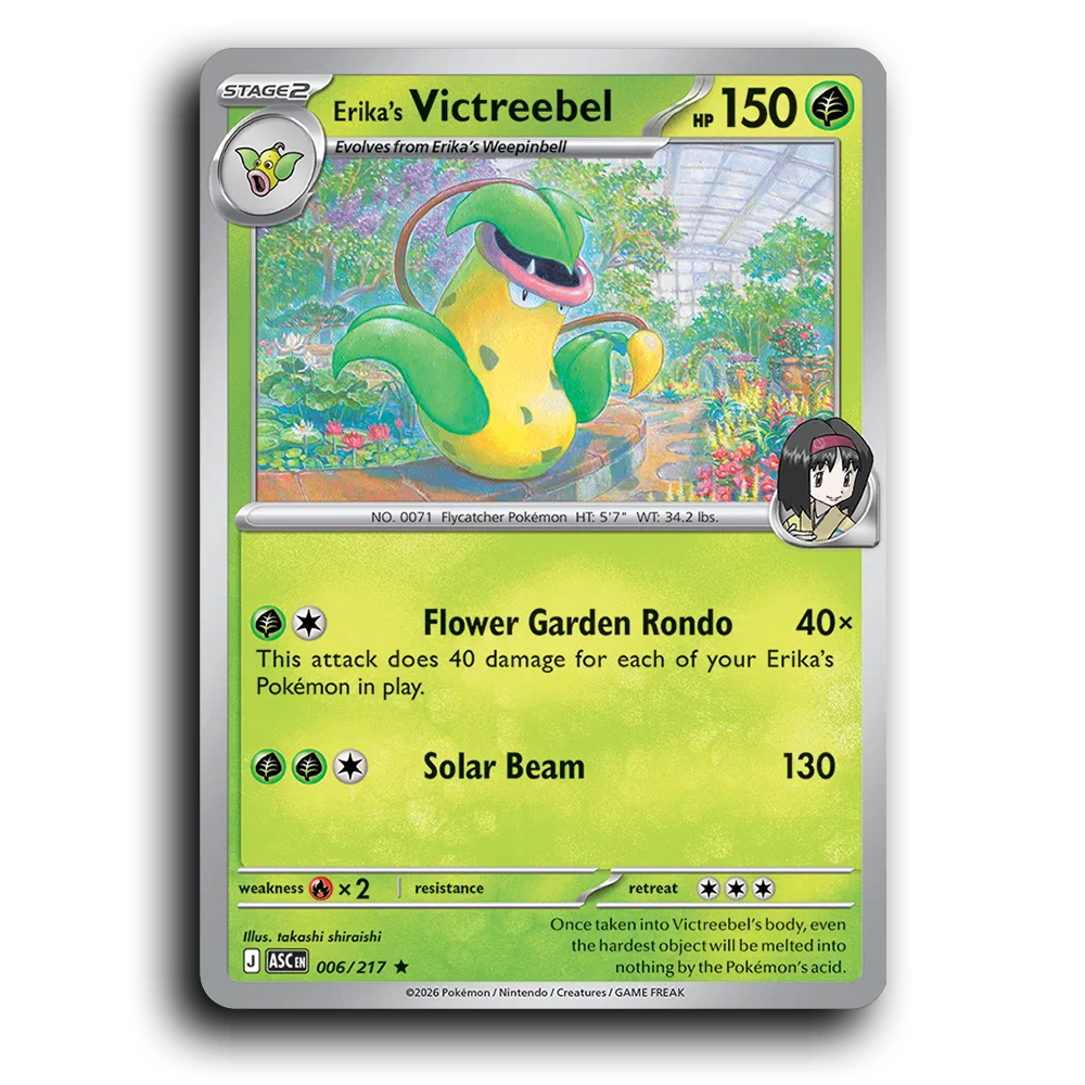 Erika's Victreebel 006/217 Ascended Heroes Rare Pokemon Card TCG Near Mint NM
