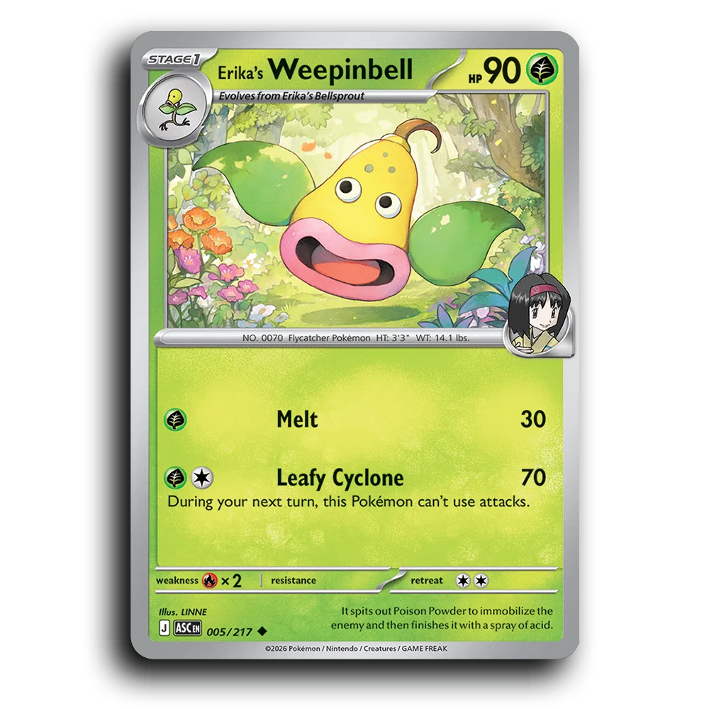 Erika's Weepinbell 005/217 Ascended Heroes Uncommon Pokemon Card TCG Near Mint NM
