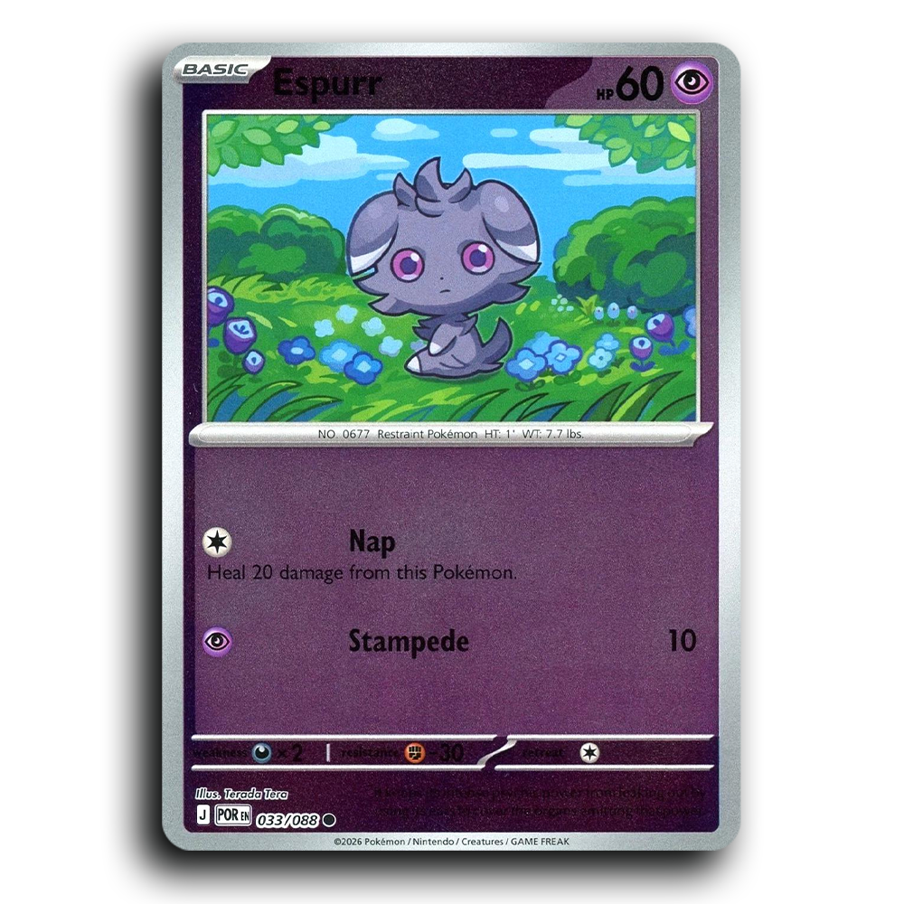 Espurr (033/088) [Perfect Order] Common Pokemon Card TCG Near Mint NM Reverse Holo