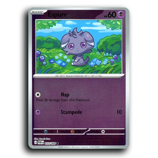 Espurr (033/088) [Perfect Order] Common Pokemon Card TCG Near Mint NM Reverse Holo