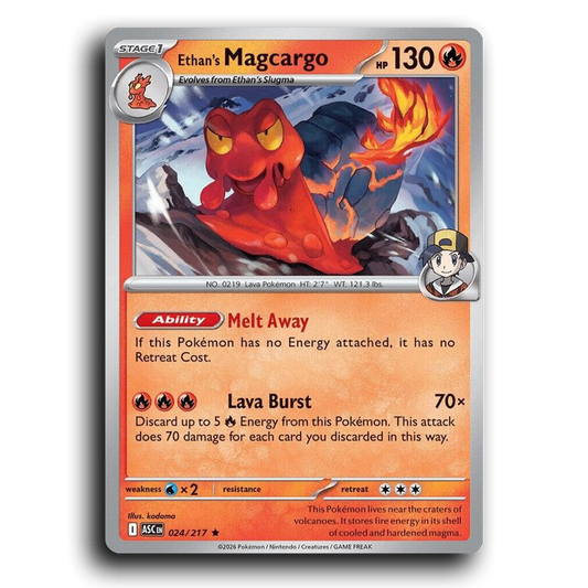 Ethan's Magcargo 024/217 Ascended Heroes Rare Pokemon Card TCG Near Mint NM