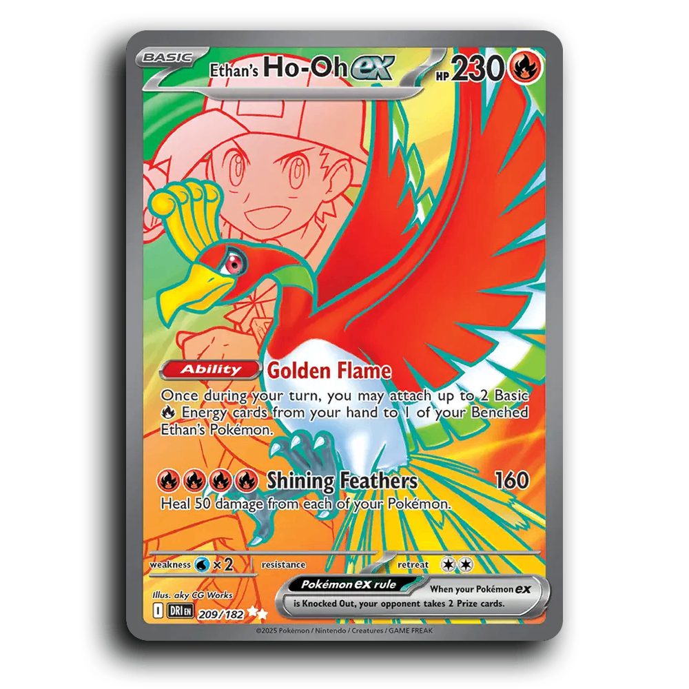 Ethan's Ho-Oh ex 209/182 Destined Rivals Ultra Rare Pokemon Card TCG Holofoil