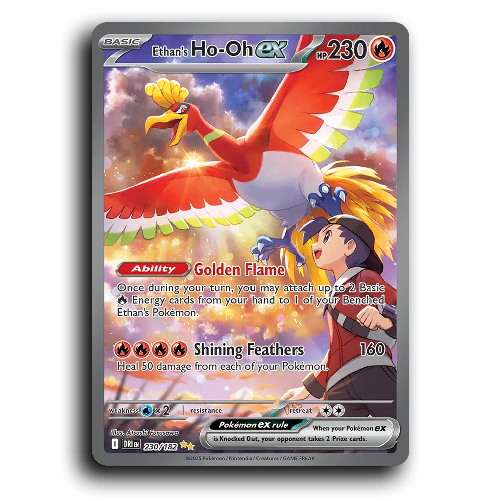 Ethan's Ho-Oh ex 230/182 Destined Rivals Special Illustration Rare Pokemon Card TCG Holofoil