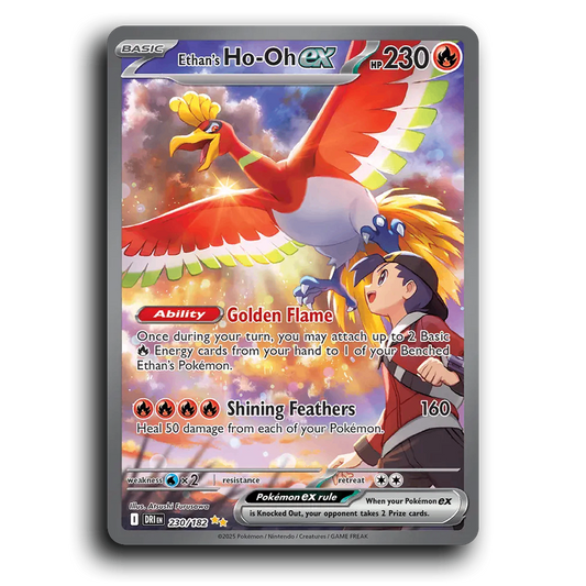 Ethan's Ho-Oh ex 230/182 Destined Rivals Special Illustration Rare Pokemon Card TCG Holofoil