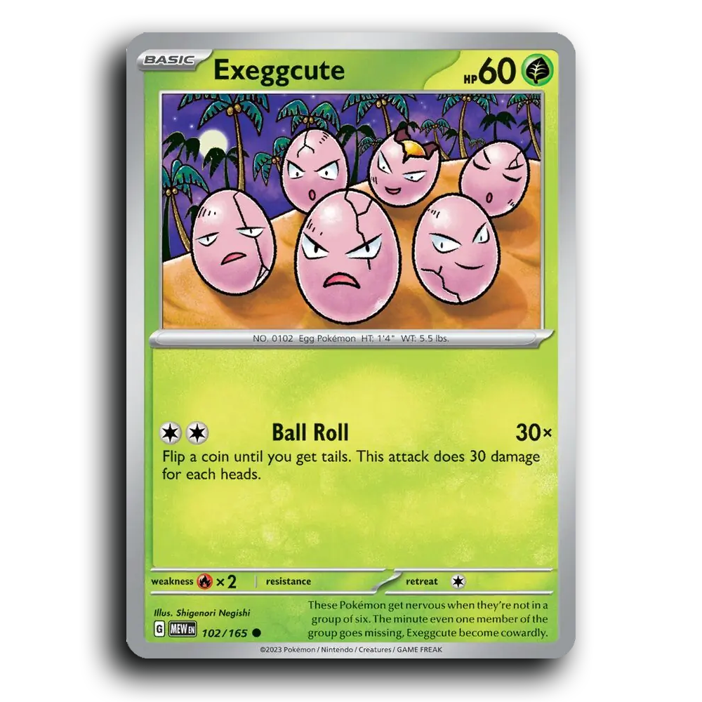 Exeggcute 102/165 151 Common Pokemon Card TCG Near Mint NM