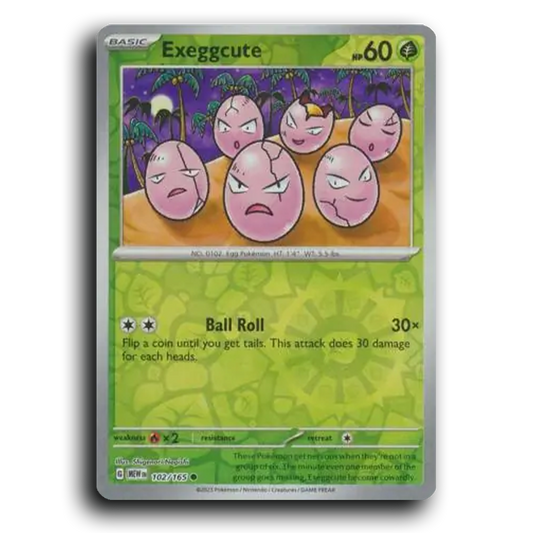 Exeggcute 102/165 151 Common Pokemon Card TCG Near Mint NM Reverse Holo
