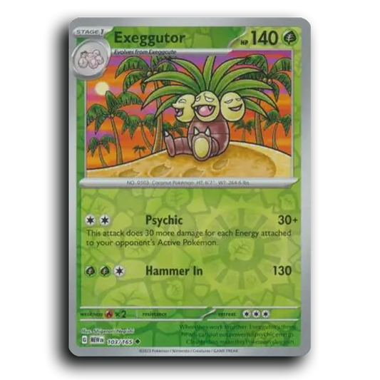 Exeggutor 103/165 151 Uncommon Pokemon Card TCG Near Mint NM Reverse Holo