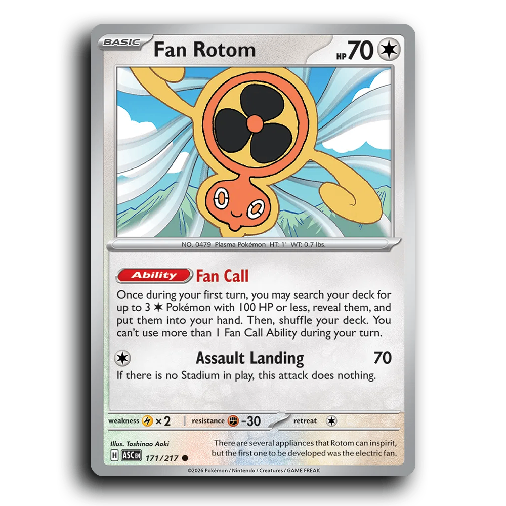 Fan Rotom 171/217 Ascended Heroes Common Pokemon Card TCG Near Mint NM