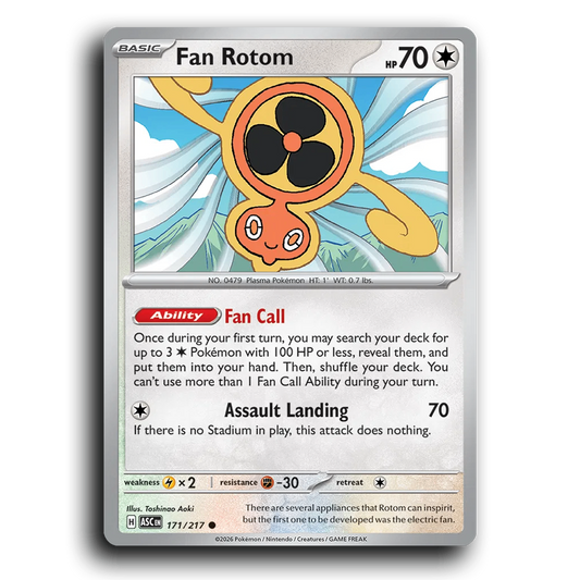 Fan Rotom 171/217 Ascended Heroes Common Pokemon Card TCG Near Mint NM