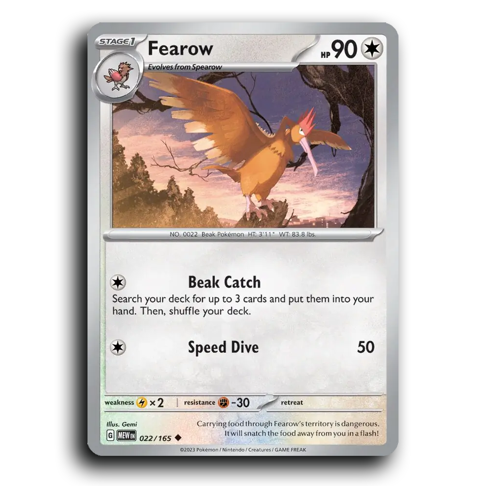 Fearow 022/165 151 Uncommon Pokemon Card TCG