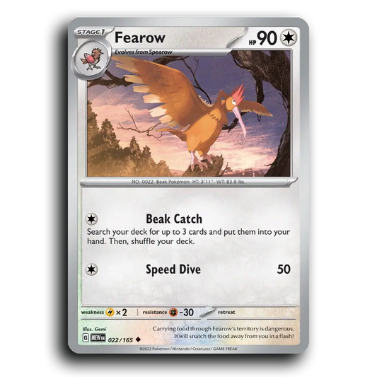 Fearow 022/165 151 Uncommon Pokemon Card TCG