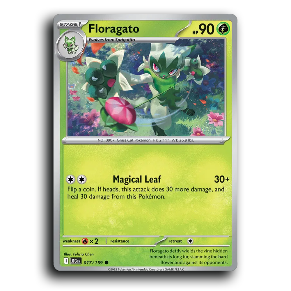 Floragato Journey Together 017/159 Common Near Mint Pokemon Card