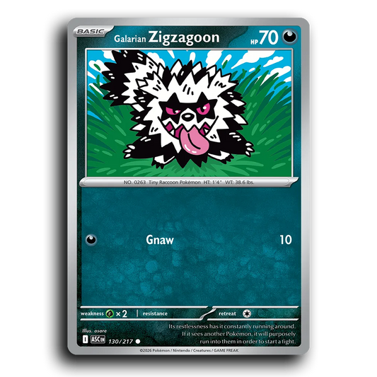 Galarian Zigzagoon 130/217 Ascended Heroes Common Pokemon Card TCG Near Mint NM