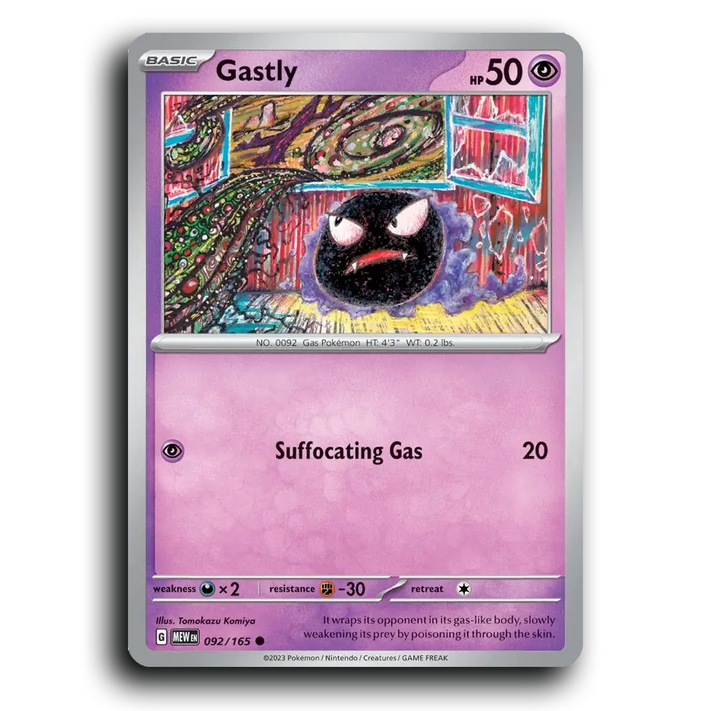 Gastly 092/165 151 Common Pokemon Card TCG Near Mint NM