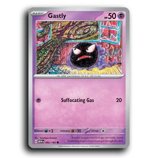 Gastly 092/165 151 Common Pokemon Card TCG Near Mint NM