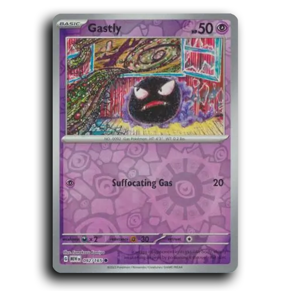 Gastly 092/165 151 Common Pokemon Card TCG Near Mint NM Reverse Holo